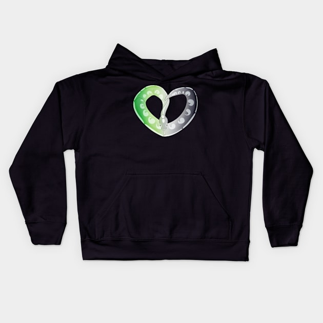 Ball Python Heart (Aro Pride Design) Kids Hoodie by larkspurhearts